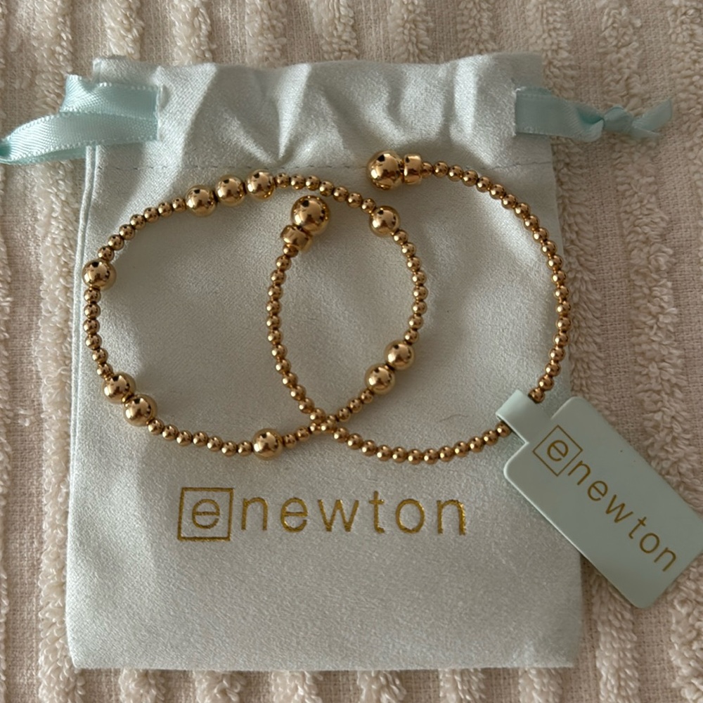 ENEWTON Bracelets - Hope Gold 3mm and flexi Cuff. Stack of 2 x 1 . Size  6.25